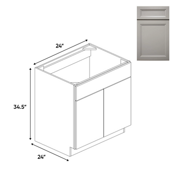 Windsor Ashen - Sink Base Cabinets - 24"W x 34.5"H x 24"D - Pre Assembled