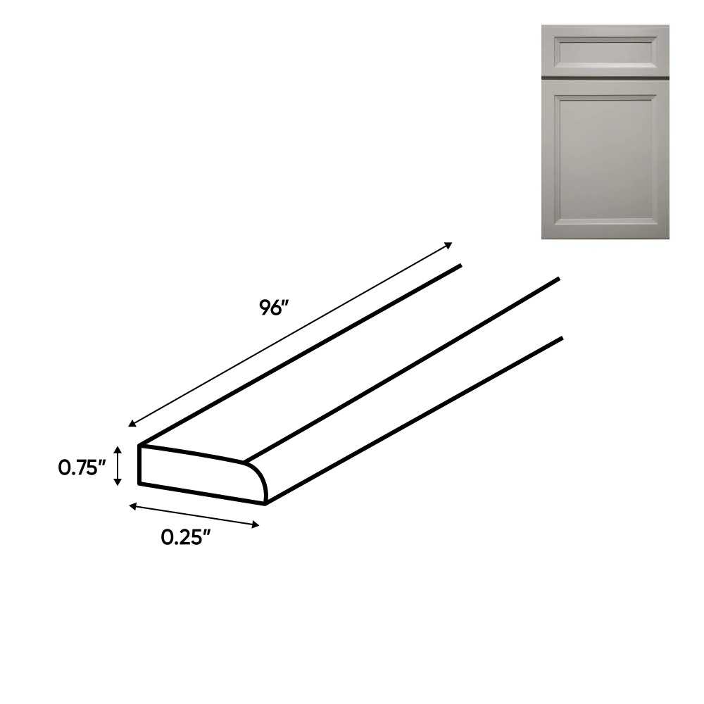 Windsor Ashen - Trims - 96"W x 0.75"H x 0.25"D - Pre Assembled