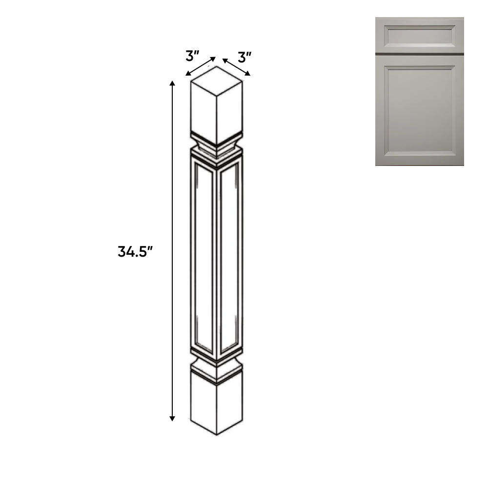 Windsor Ashen - Structural - 3"W x 34.5"H x 3"D - Pre Assembled