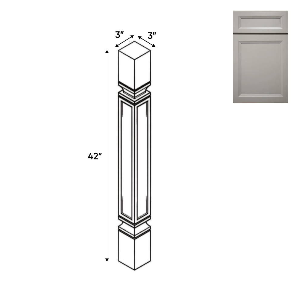 Windsor Ashen - Structural - 3"W x 42"H x 3"D - Pre Assembled