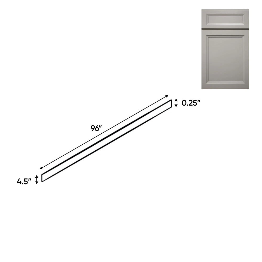 Windsor Ashen - Toe Kick - 96"W x 4.5"H x 0.25"D - Pre Assembled