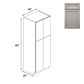 Windsor Ashen - Double Door Pantry Cabinets - 24"W x 84"H x 24"D - Pre Assembled