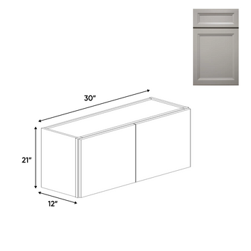 Windsor Ashen - 21" Height Double Door Wall Cabinets - 30"W x 21"H x 12"D - Pre Assembled