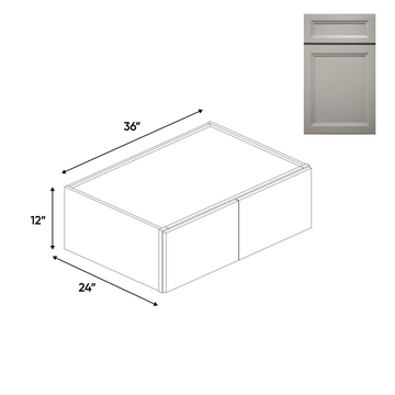 Windsor Ashen - 24" Deep Double Door Wall Cabinets - 36"W x 12"H x 24"D - Pre Assembled