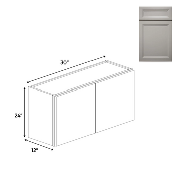 Windsor Ashen - 24" Height Double Door Wall Cabinets - 36"W x 24"H x 12"D - Pre Assembled