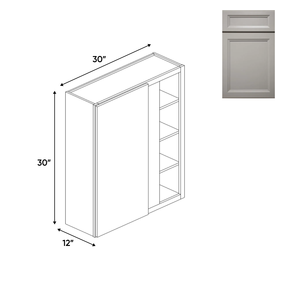 Windsor Ashen - Wall Blind Corner Cabinets - 30"W x 30"H x 12"D - Pre Assembled