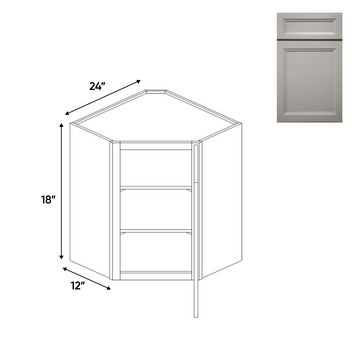 Windsor Ashen - Diagonal Corner Wall Cabinets - 24"W x 18"H x 12"D - WA-WDC2418 - Pre Assembled