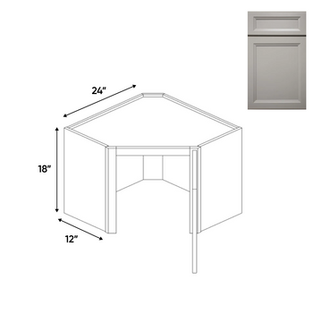 Windsor Ashen - Diagonal Corner Wall Cabinets - 24"W x 18"H x 12"D - WA-WDC2418G - Pre Assembled