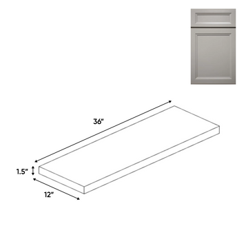 Windsor Ashen - Wall Shelf - 36"W x 1.5"H x 12"D - Pre Assembled