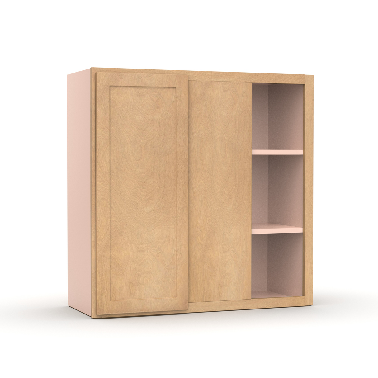Liberty Shaker Karamel - 30x30 Inch Wall Blind Corner Wall Cabinet - 30" Width x 30" Height x 12" Depth