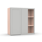 Liberty Shaker Ashen - 30x30 Inch Wall Blind Corner Wall Cabinet - 30" Width x 30" Height x 12" Depth