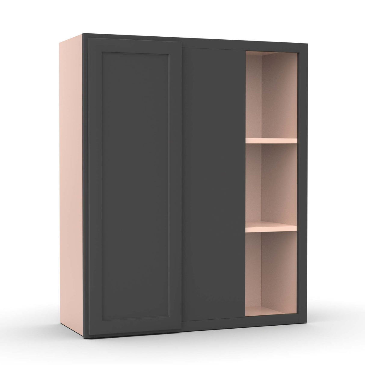 Liberty Shaker Grey - 30x36 Inch Wall Blind Corner Wall Cabinet - 30" Width x 36" Height x 12" Depth