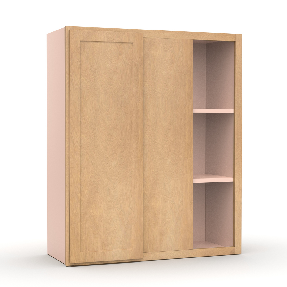 Liberty Shaker Karamel - 30x36 Inch Wall Blind Corner Wall Cabinet - 30" Width x 36" Height x 12" Depth