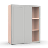 Liberty Shaker Ashen - 30x36 Inch Wall Blind Corner Wall Cabinet - 30" Width x 36" Height x 12" Depth