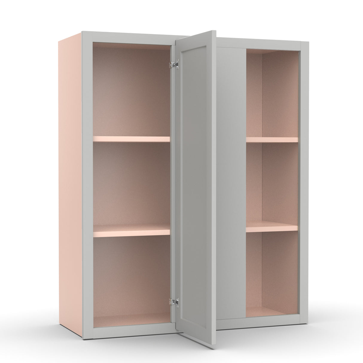 Liberty Shaker Ashen - 30x36 Inch Wall Blind Corner Wall Cabinet - 30" Width x 36" Height x 12" Depth