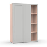 Liberty Shaker Ashen - 30x42 Inch Wall Blind Corner Wall Cabinet - 30" Width x 42" Height x 12" Depth