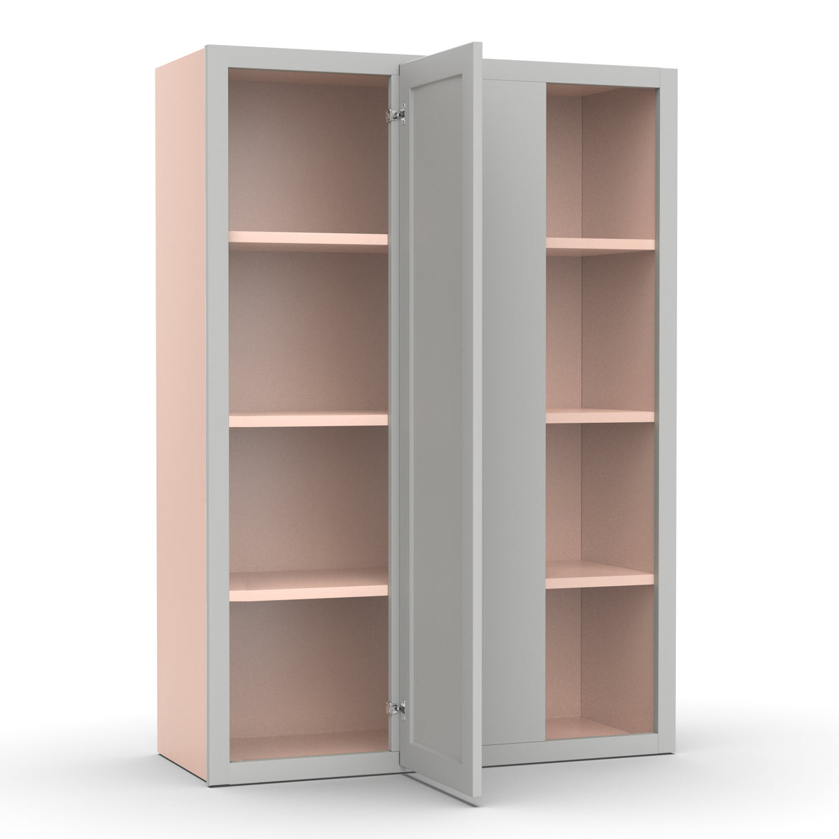 Liberty Shaker Ashen - 30x42 Inch Wall Blind Corner Wall Cabinet - 30" Width x 42" Height x 12" Depth