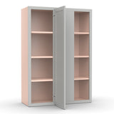 Liberty Shaker Ashen - 30x42 Inch Wall Blind Corner Wall Cabinet - 30" Width x 42" Height x 12" Depth