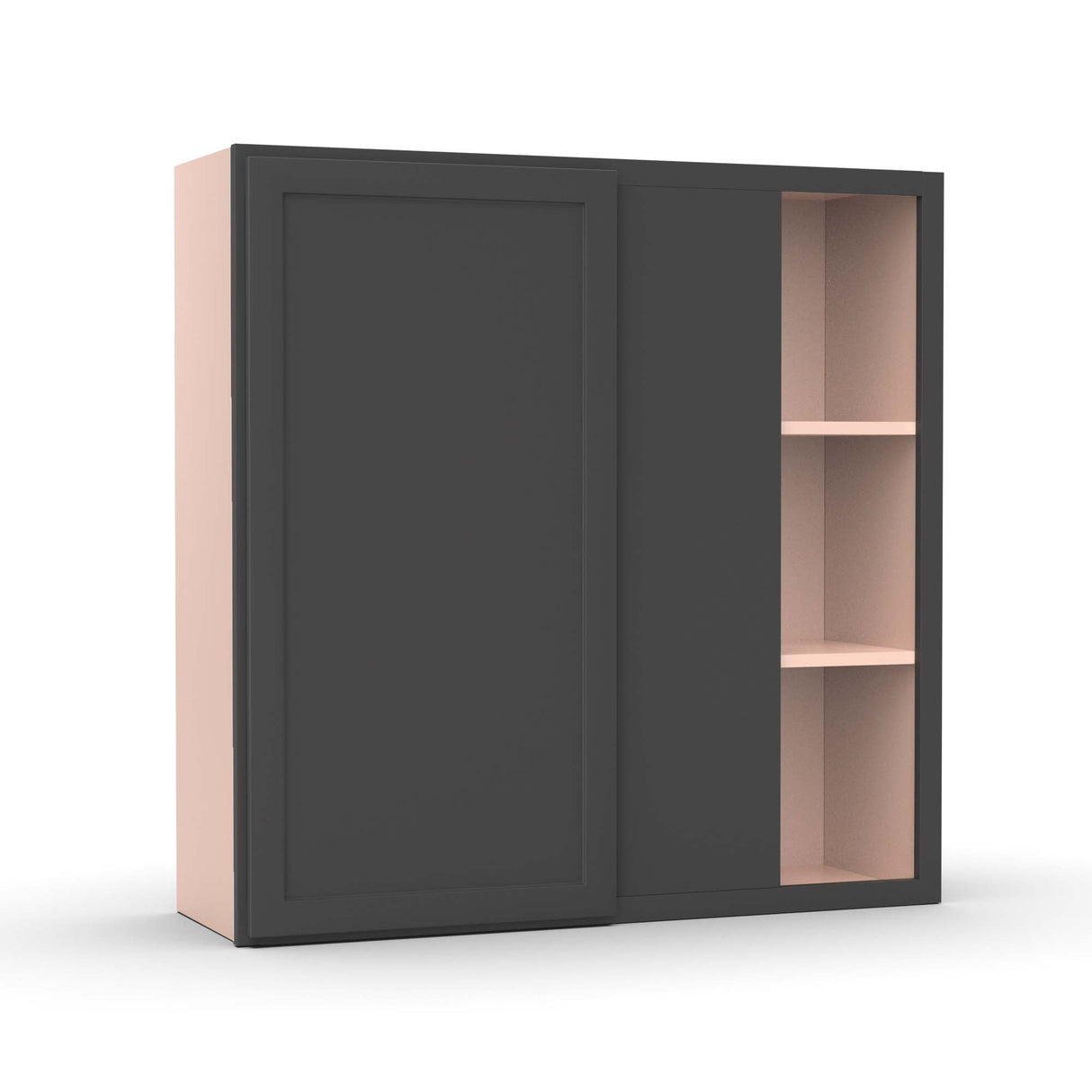 Liberty Shaker Grey - 36x36 Inch Wall Blind Corner Wall Cabinet - 36" Width x 36" Height x 12" Depth