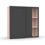 Liberty Shaker Grey - 36x36 Inch Wall Blind Corner Wall Cabinet - 36" Width x 36" Height x 12" Depth
