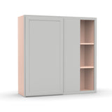 Liberty Shaker Ashen - 36x36 Inch Wall Blind Corner Wall Cabinet - 36" Width x 36" Height x 12" Depth