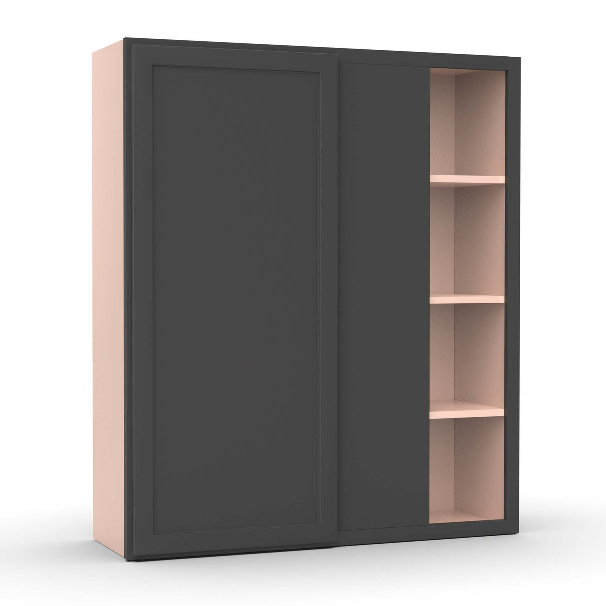 Liberty Shaker Grey - 36x42 Inch Wall Blind Corner Wall Cabinet - 36" Width x 42" Height x 12" Depth