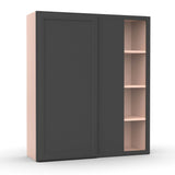 Liberty Shaker Grey - 36x42 Inch Wall Blind Corner Wall Cabinet - 36" Width x 42" Height x 12" Depth
