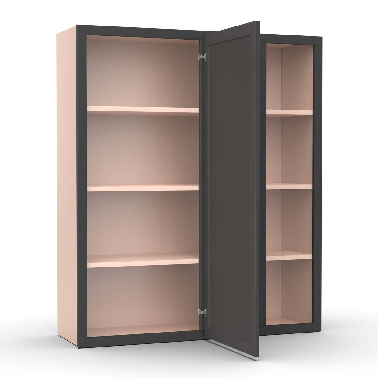 Liberty Shaker Grey - 36x42 Inch Wall Blind Corner Wall Cabinet - 36" Width x 42" Height x 12" Depth