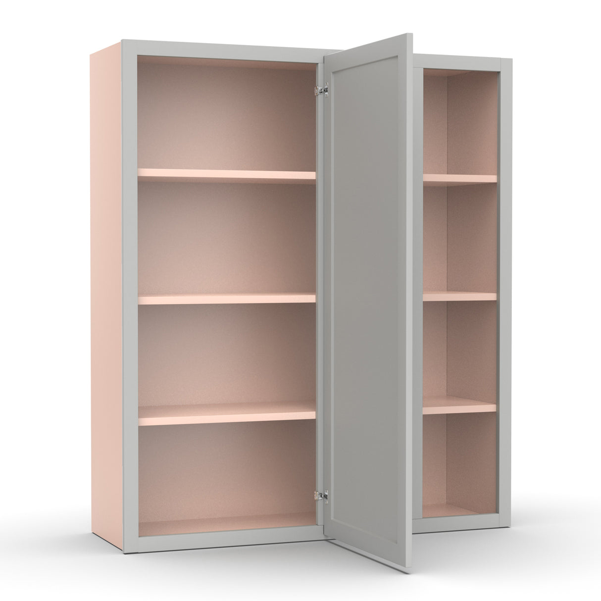 Liberty Shaker Ashen - 36x42 Inch Wall Blind Corner Wall Cabinet - 36" Width x 42" Height x 12" Depth