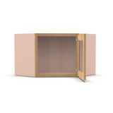 Liberty Shaker Karamel - 24 Inch Diagonal Corner Glass Door Wall Cabinet - 24" Width x 12" Height x 12" Depth