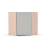 Liberty Shaker Ashen - 24 Inch Diagonal Corner Wall Cabinet - 24" Width x 18" Height x 12" Depth