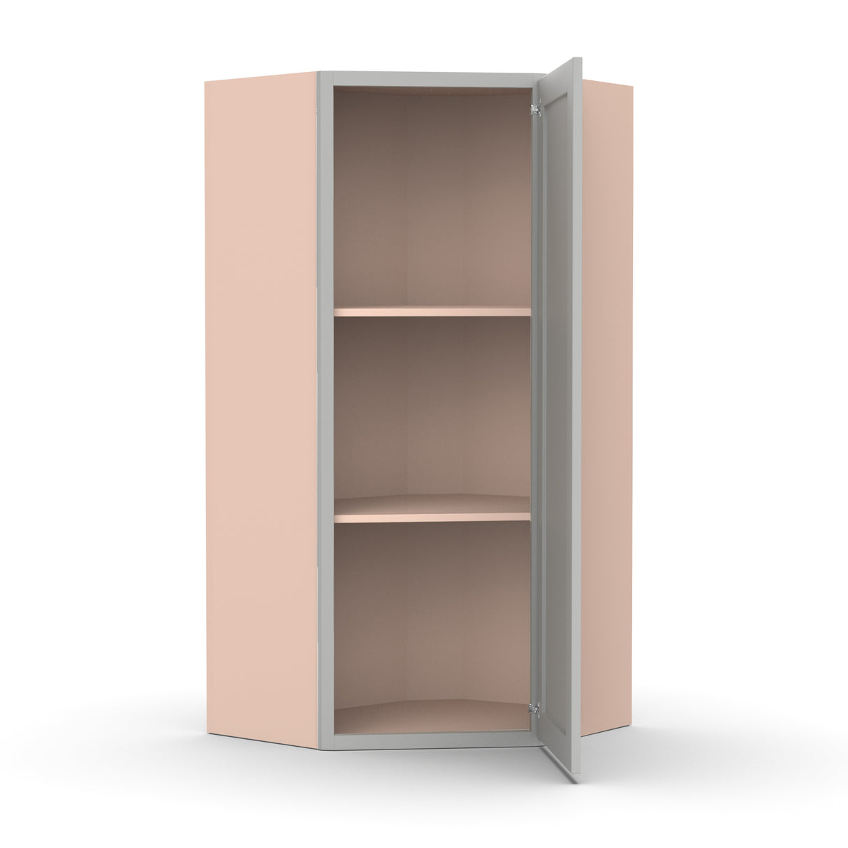 Liberty Shaker Ashen - 24 Inch Diagonal Corner Wall Cabinet - 24" Width x 36" Height x 12" Depth