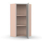 Liberty Shaker Ashen - 24 Inch Diagonal Corner Wall Cabinet - 24" Width x 36" Height x 12" Depth