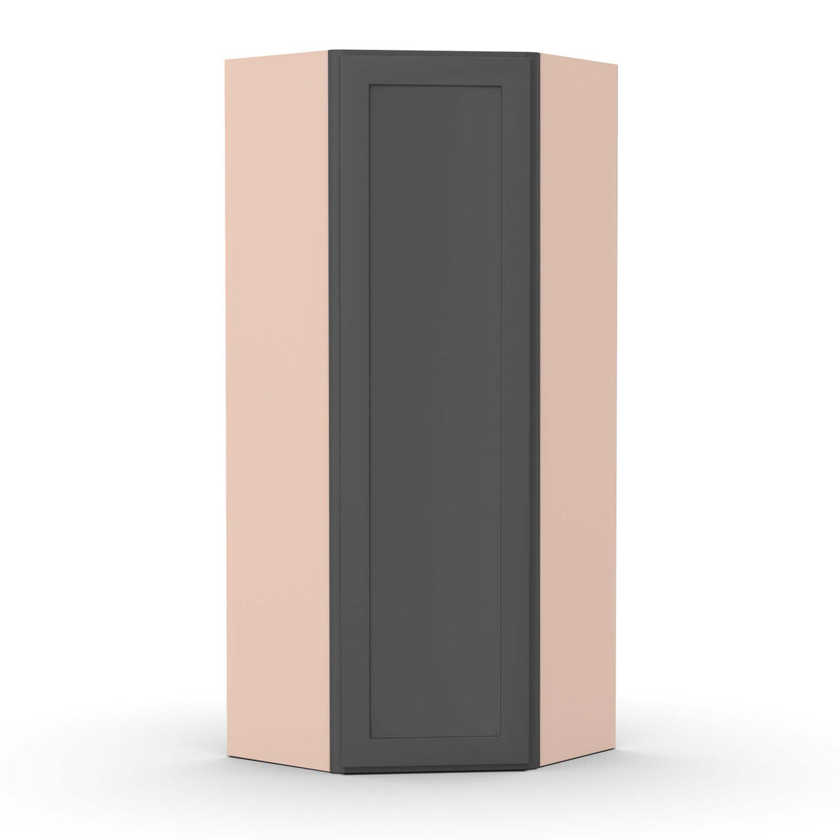 Liberty Shaker Grey - 24 Inch Diagonal Corner Wall Cabinet - 24" Width x 42" Height x 12" Depth