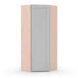 Liberty Shaker Ashen - 24 Inch Diagonal Corner Wall Cabinet - 24" Width x 42" Height x 12" Depth