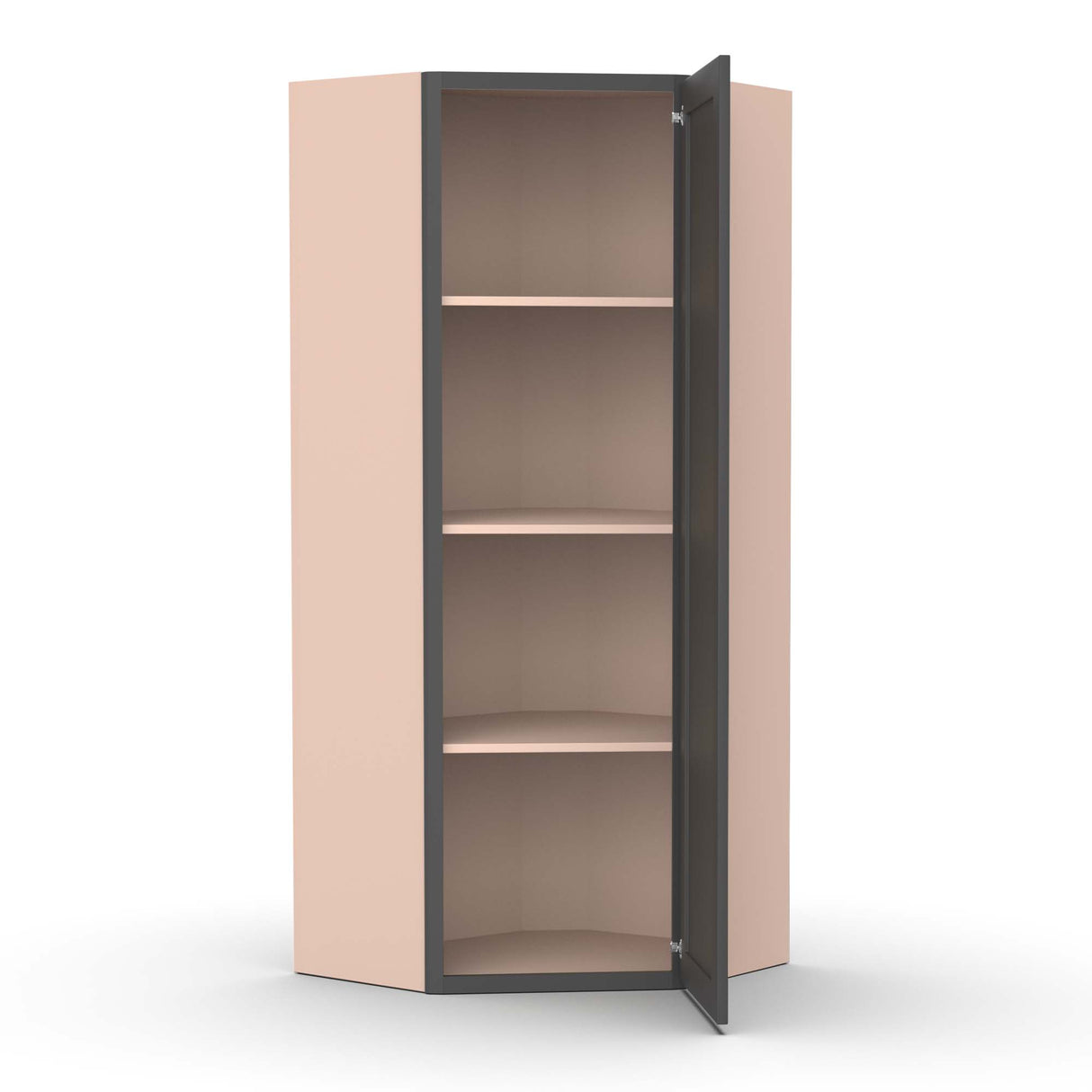 Liberty Shaker Grey - 24 Inch Diagonal Corner Wall Cabinet - 24" Width x 42" Height x 12" Depth