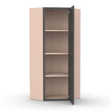 Liberty Shaker Grey - 24 Inch Diagonal Corner Wall Cabinet - 24" Width x 42" Height x 12" Depth