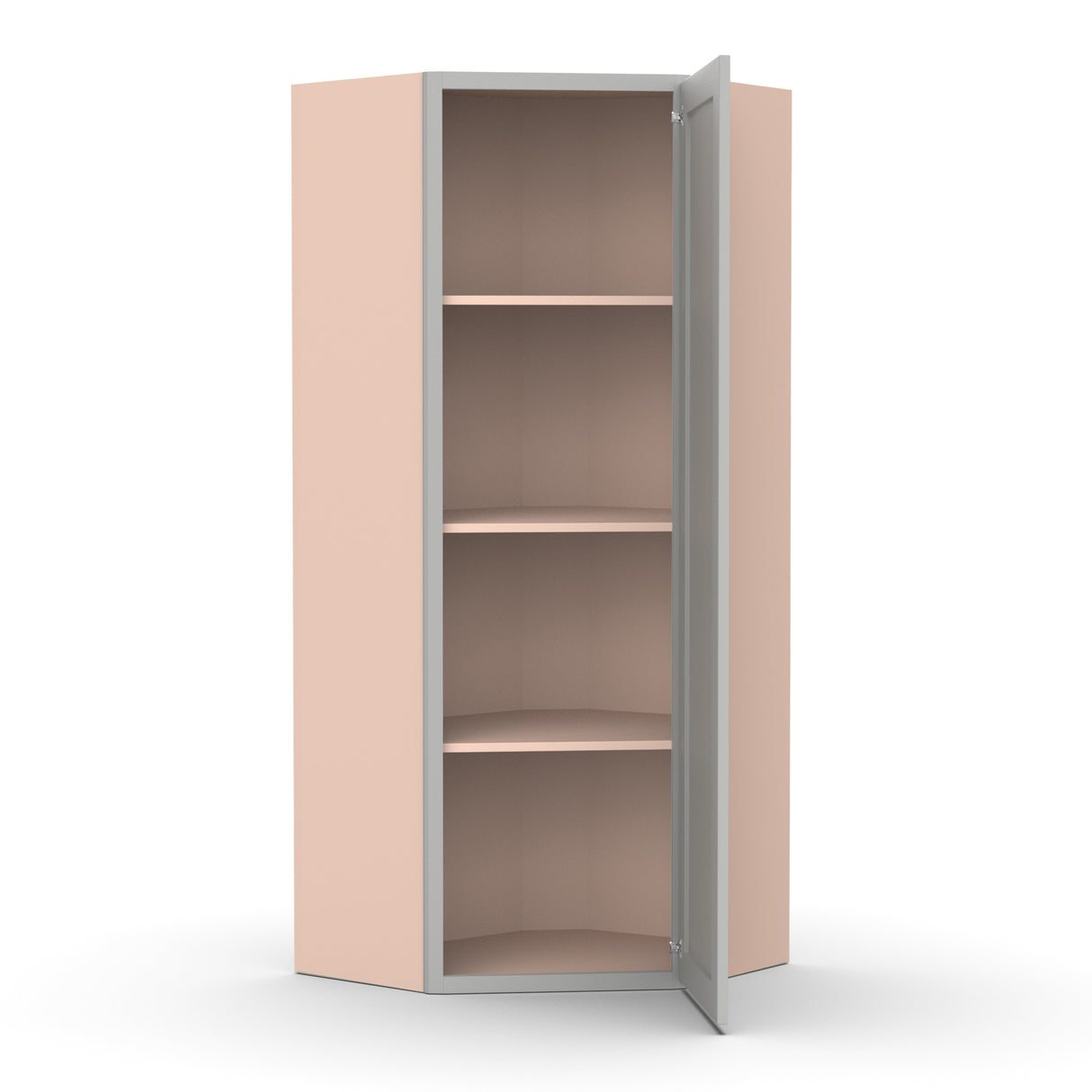 Liberty Shaker Ashen - 24 Inch Diagonal Corner Wall Cabinet - 24" Width x 42" Height x 12" Depth