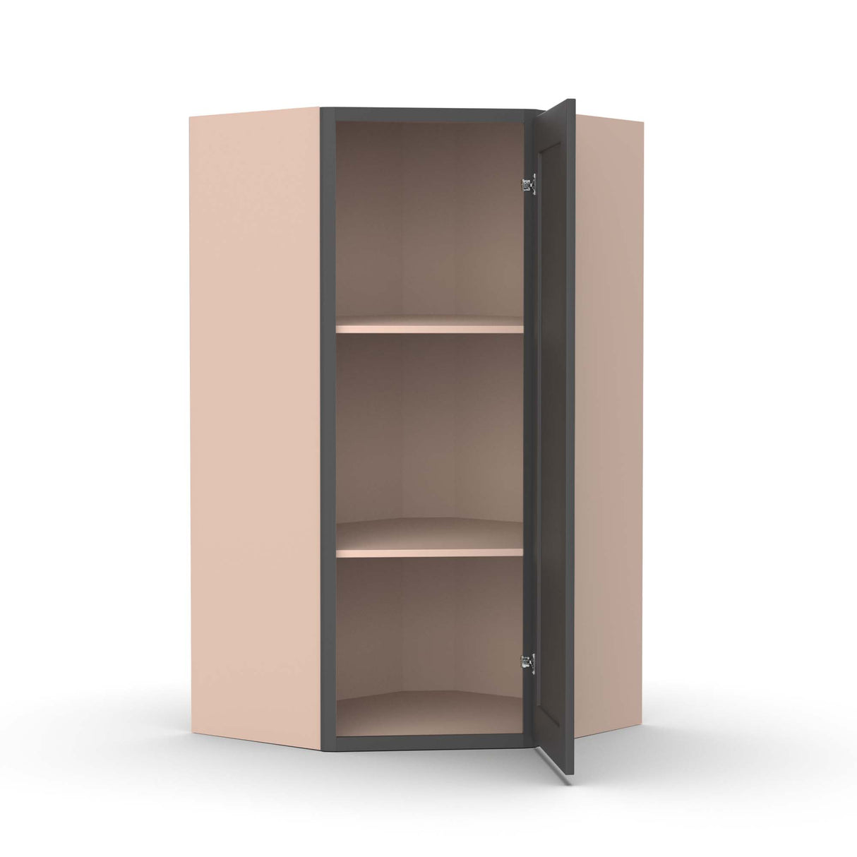 Liberty Shaker Grey - 27 Inch Diagonal Corner Wall Cabinet - 27" Width x 36" Height x 15" Depth