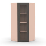Liberty Shaker Grey - 27 Inch Diagonal Corner Wall Cabinet - 27" Width x 42" Height x 15" Depth