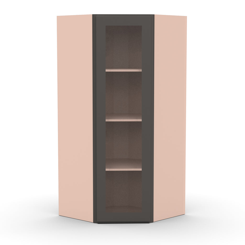 Liberty Shaker Grey - 27 Inch Diagonal Corner Wall Cabinet - 27