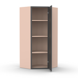 Liberty Shaker Grey - 27 Inch Diagonal Corner Wall Cabinet - 27" Width x 42" Height x 15" Depth
