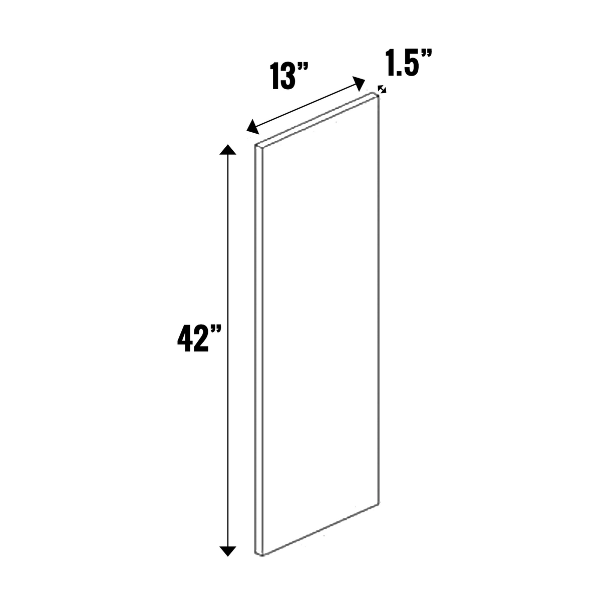 Gris Plomo Matte - Finished End Panel 1.5” Thick - 42 Inch Height x 13 Inch Width x 1.5 Inch Depth - M16-WDD13421.5