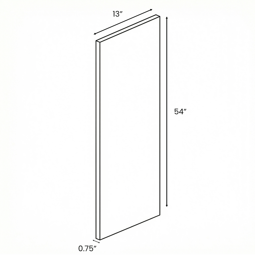 Carbon Frozen Wood Textured - Finished End Panel - 54 Inch Height x 13 Inch Width x 0.75 Inch Depth - M03-WDD1354