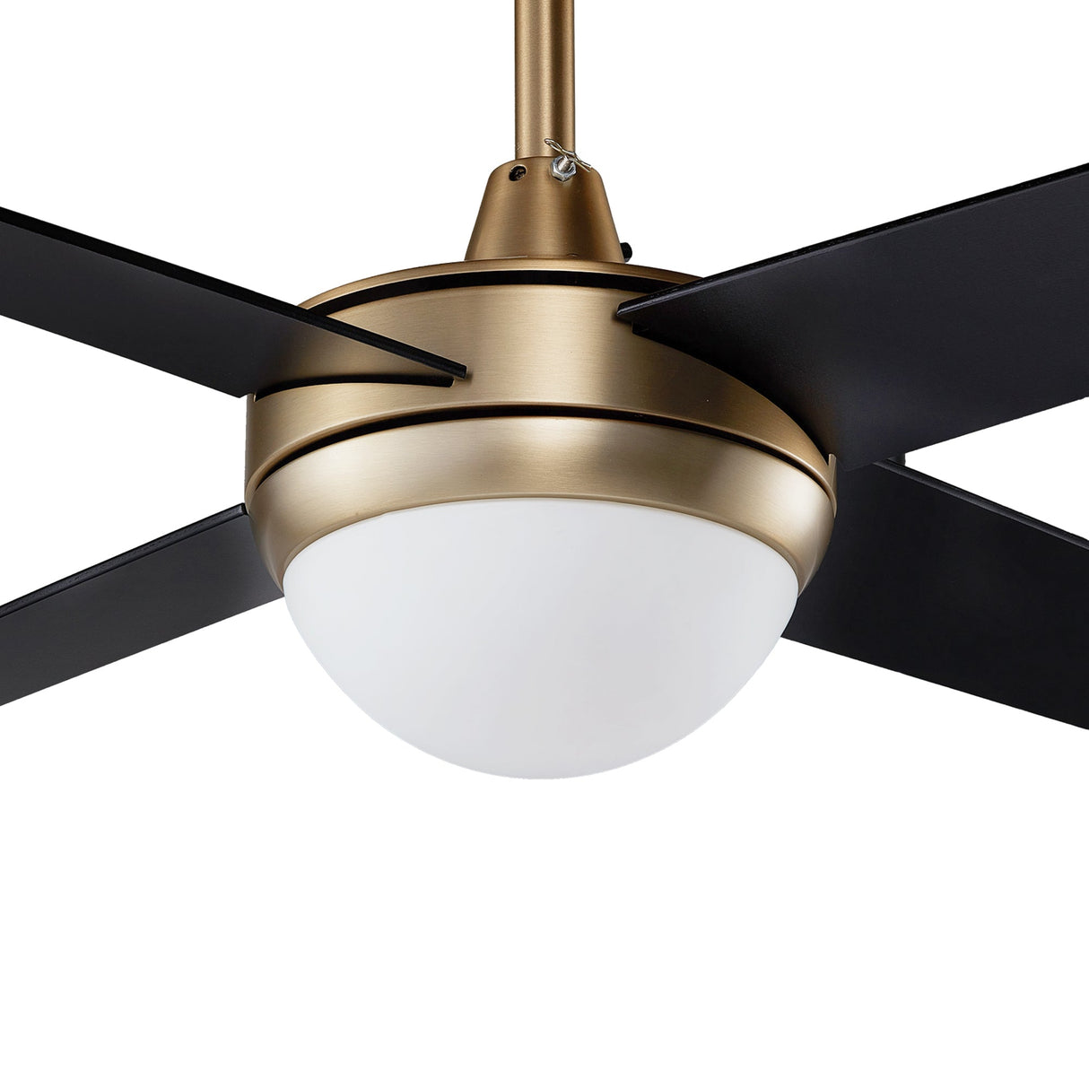 Neva 52" In. Gold/Black 4 Blade Smart Ceiling Fan with LED Light Kit Works with Smart Wall Switch, Google Assistant/Alexa/Siri