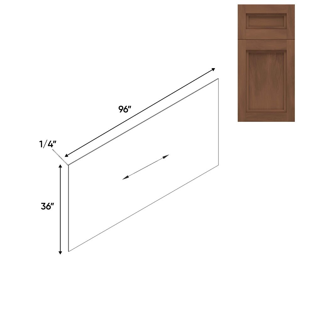 RTA - Havana Walnut - 96"W x 36"H - Base Panel Skin Single Side Finished - 96"W x 36"H - HAW-BP9636