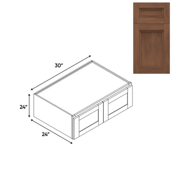 RTA - Havana Walnut - Wall High Cabinets with 2 Door - 30