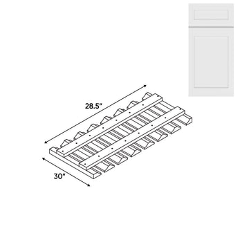 RTA - White Shaker - 30" - Wall Glass Rack - 30"W x 2"H x 12"D - VWS-30GR