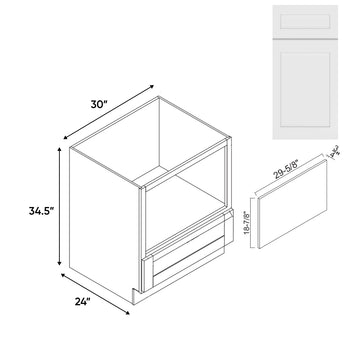 RTA - White Shaker - Base Microwave Cabinet - 30