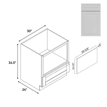 RTA - Elegant Shaker White - Base Microwave Cabinet - 30